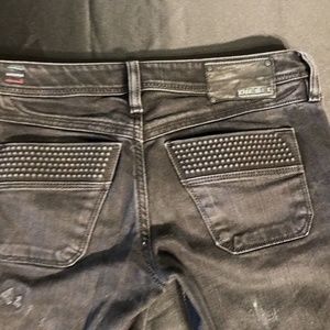 DIESEL LOWKY Women's  BlACK distressed Jeans